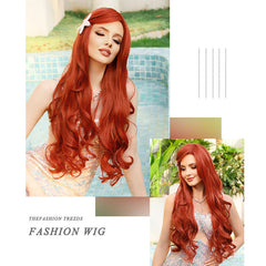 Mermaid Orange Long Wave Wig