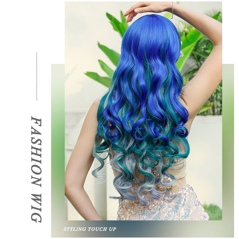 Blue Ombre Purple Mermaid Wave Wig