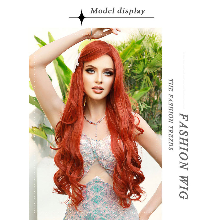 Mermaid Orange Long Wave Wig