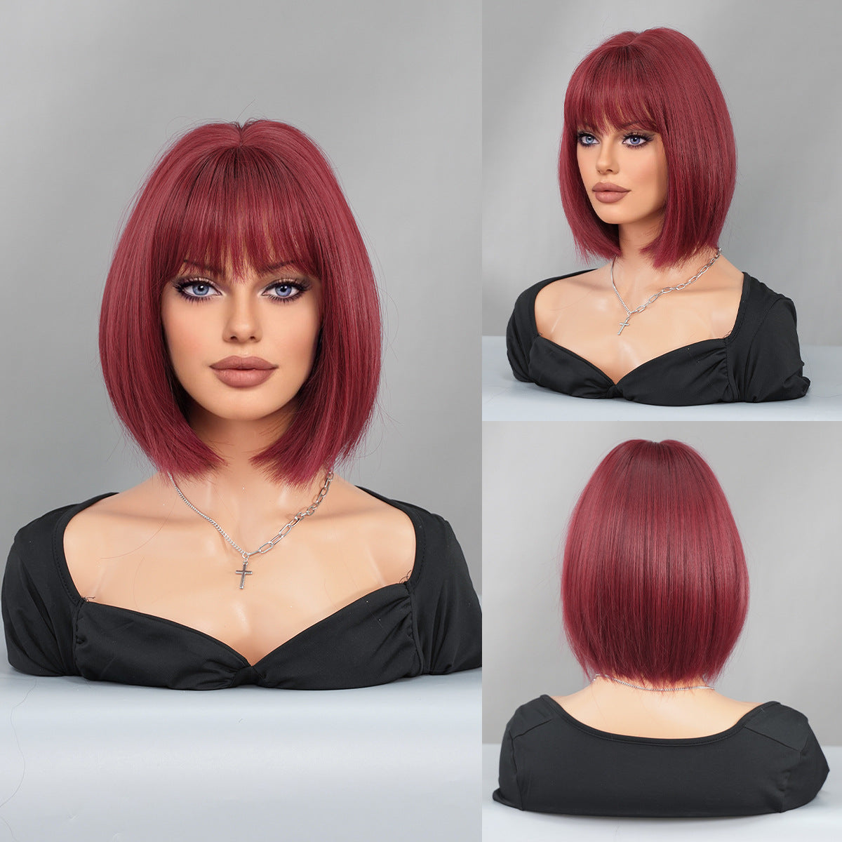 Short Straight Bob Black Wig