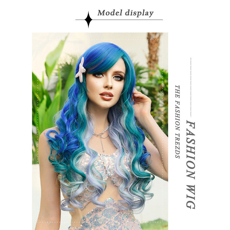 Blue Ombre Purple Mermaid Wave Wig