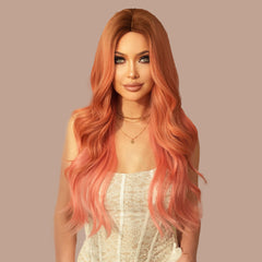 Halloween Ombre Pink Wavy Wig