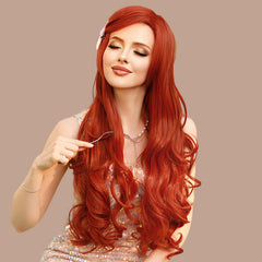 Mermaid Orange Long Wave Wig