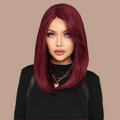 Lace Front Hand-Woven Crimson Wig