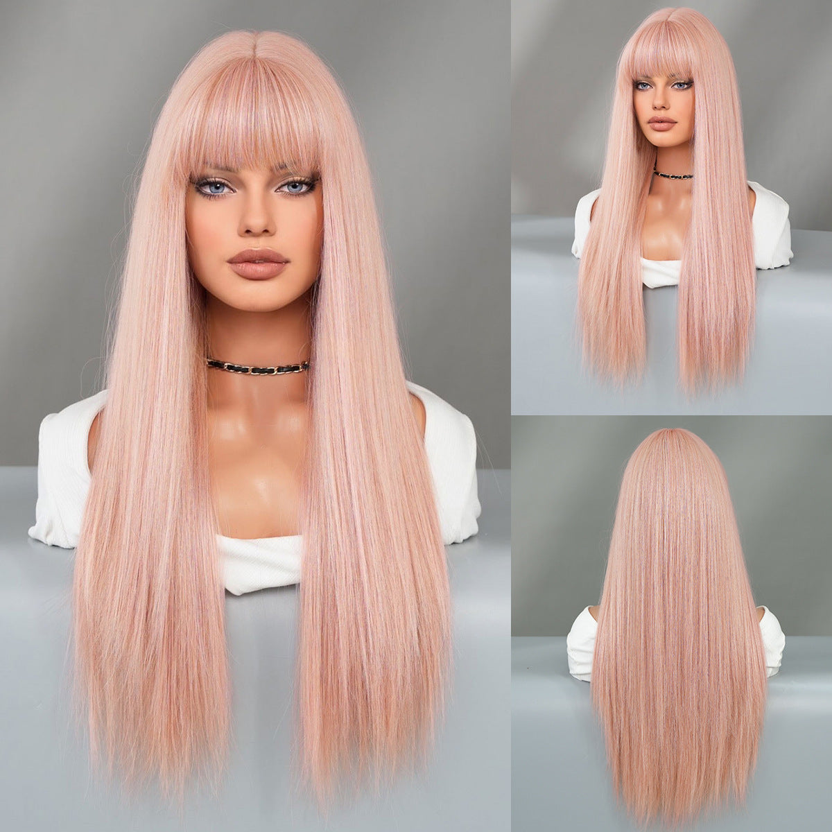 Caramel Brown Long Straight  Wig