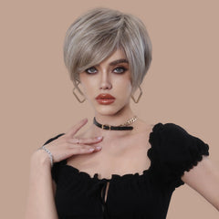 Elf Layered Platinum Short Wig