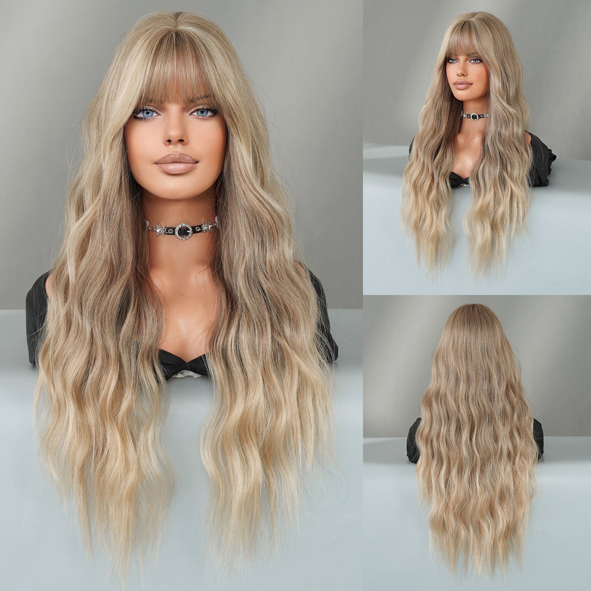 Skunk Stripes Long Wavy Wig