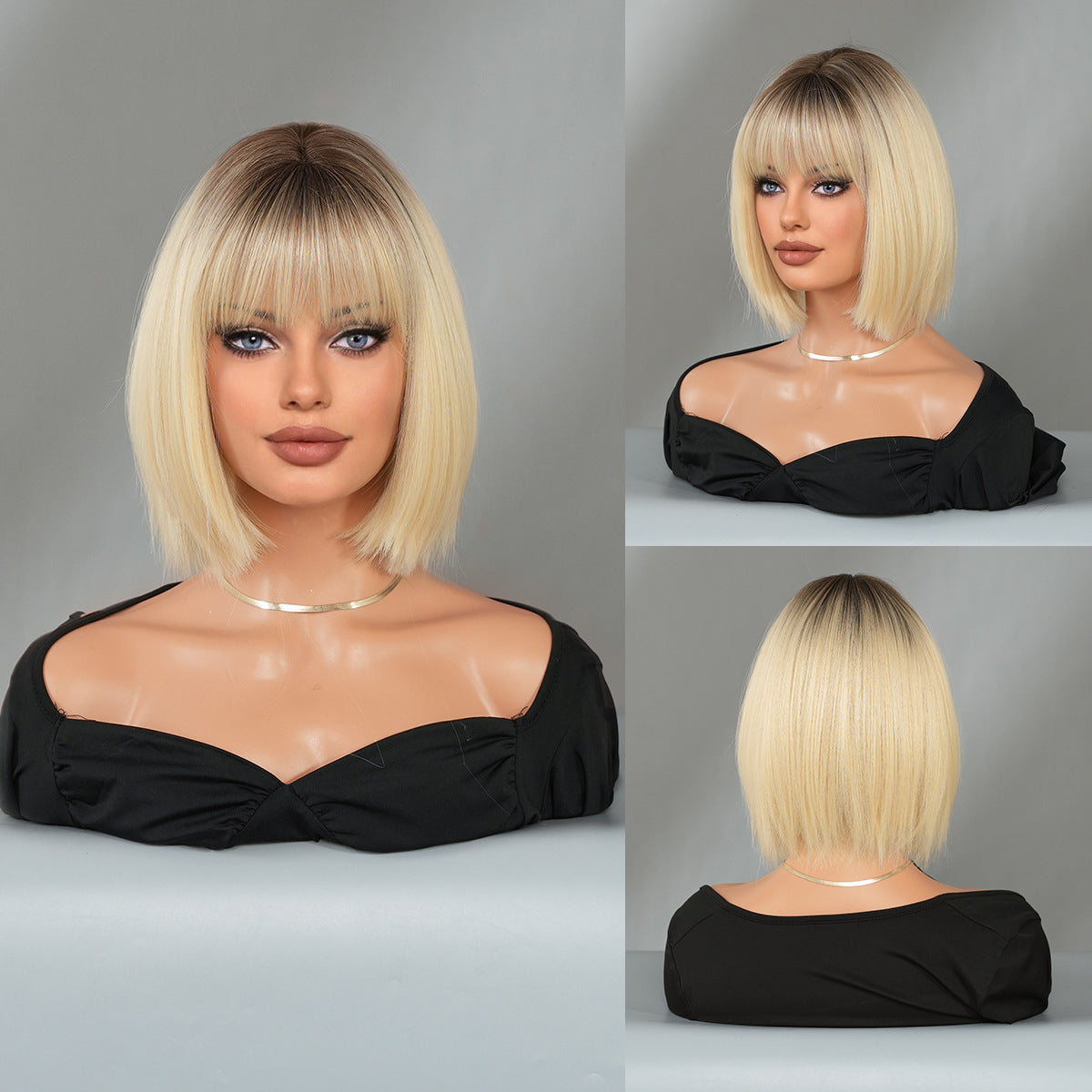 Short Straight Bob Black Wig