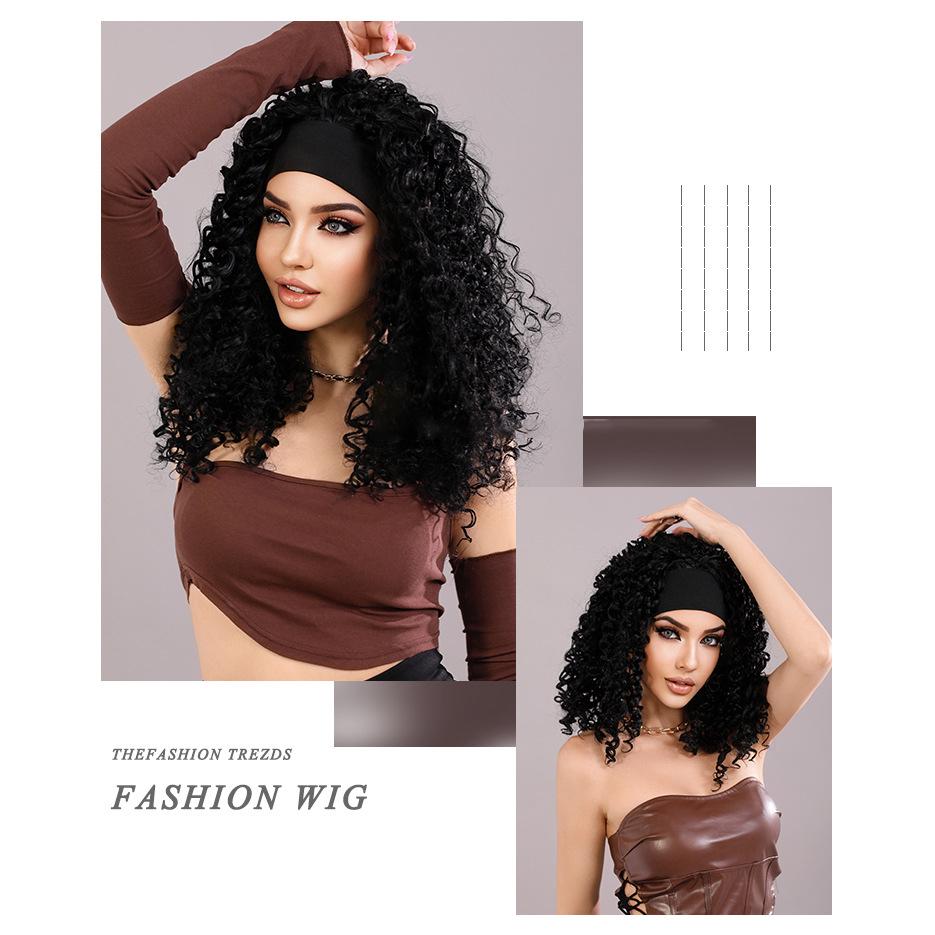 Headband Black Small Circle Wig