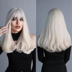 Wool Curly Platinum Long Wig