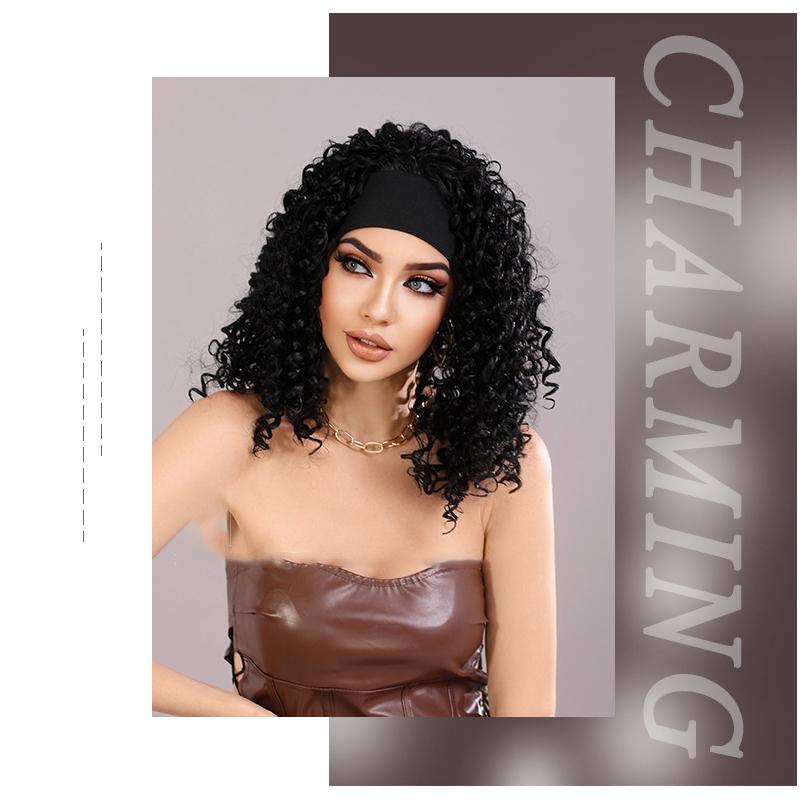 Headband Black Small Circle Wig