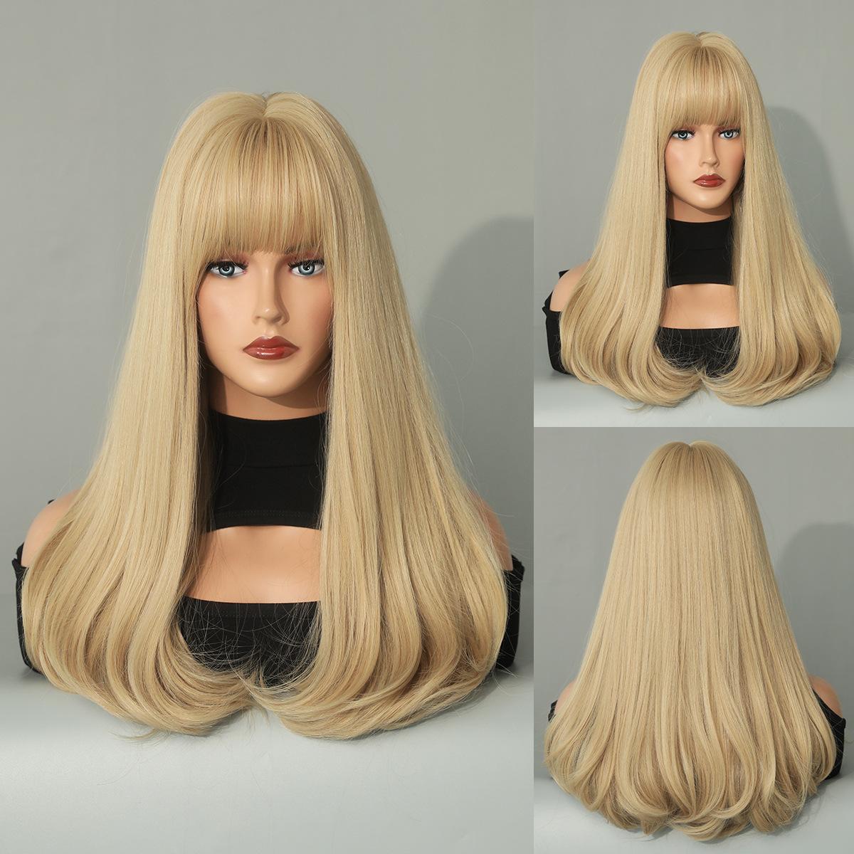 Wool Curly Platinum Long Wig