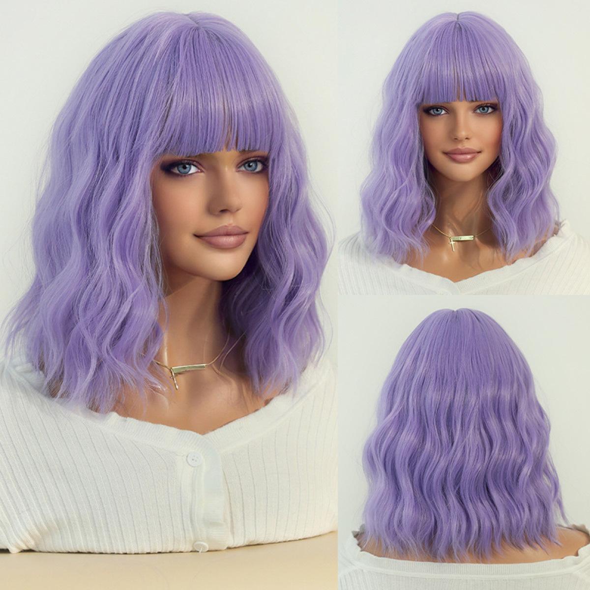 Orange Air Bangs Short Wave Wig