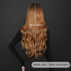 Amber Brown Long Wavy Wig - SERENEWIG