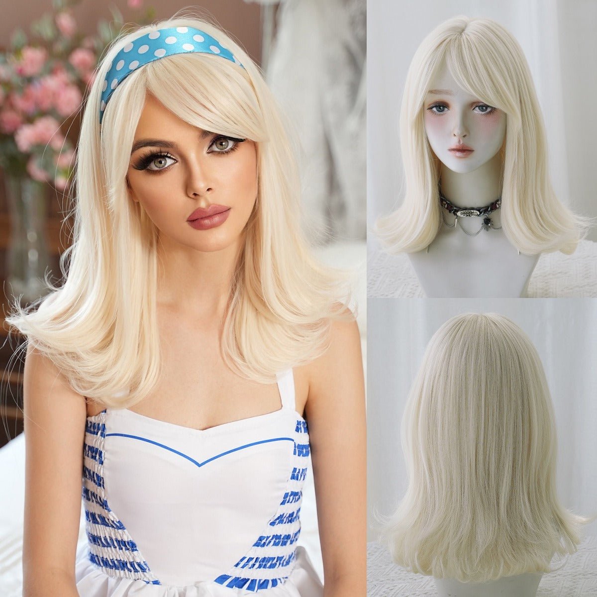 Barbie Platinum Blonde Curly Wig - SERENEWIG