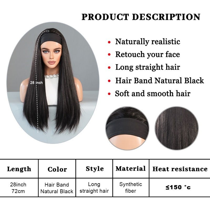 Black Headband Wigs - SERENEWIG