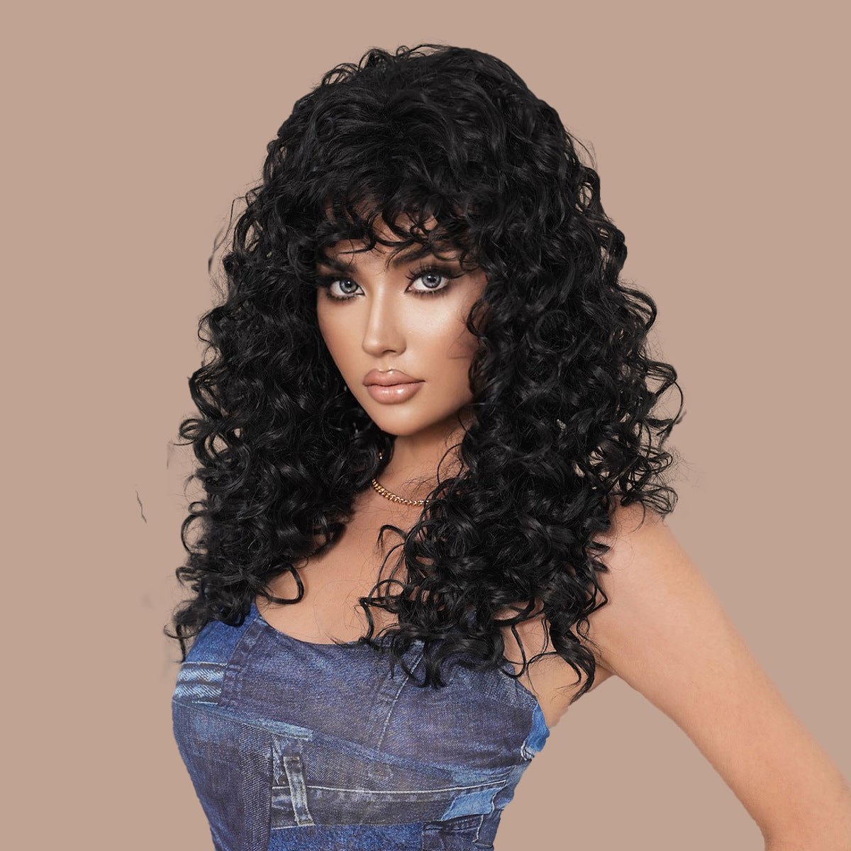 Black Kinky Long Curly Wig - SERENEWIG