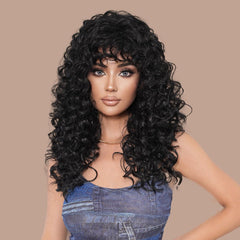 Black Kinky Long Curly Wig - SERENEWIG