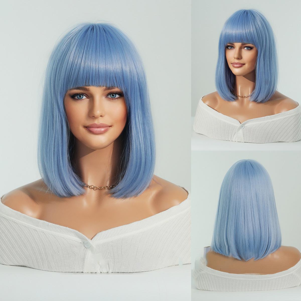 Bob Pink Short Straight Wig - SERENEWIG