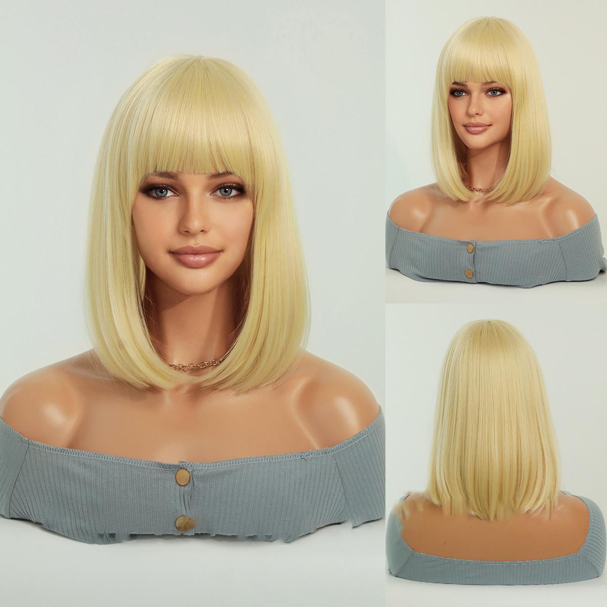 Bob Pink Short Straight Wig - SERENEWIG