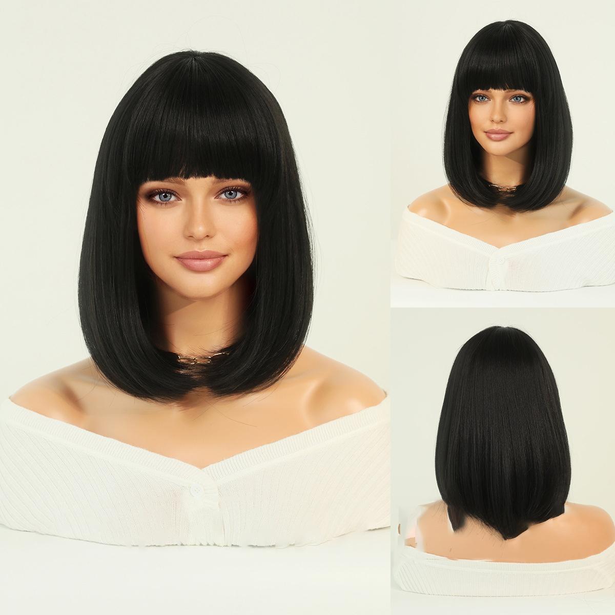 Bob Pink Short Straight Wig - SERENEWIG