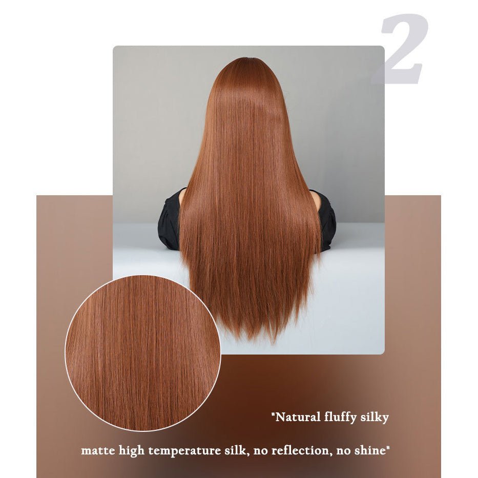 Caramel Brown Long Straight Wig - SERENEWIG