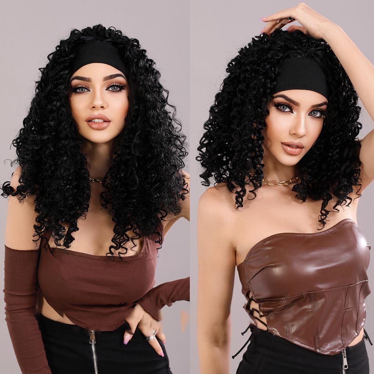 Headband Black Small Circle Wig