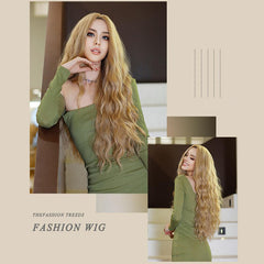 Water Ripple Wool Golden Wavy Wig