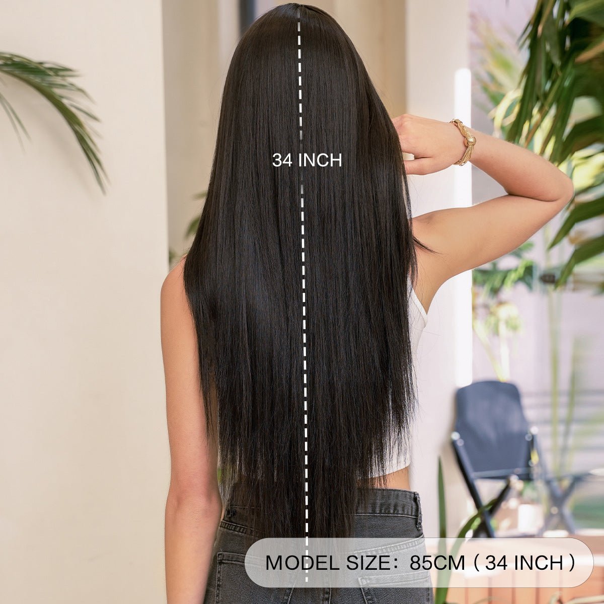 Extra Long Black Straight Wig - SERENEWIG