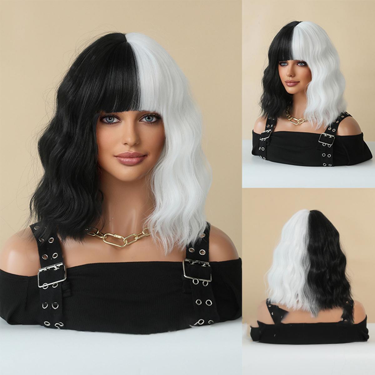 Halloween Cruella Black And White Wig