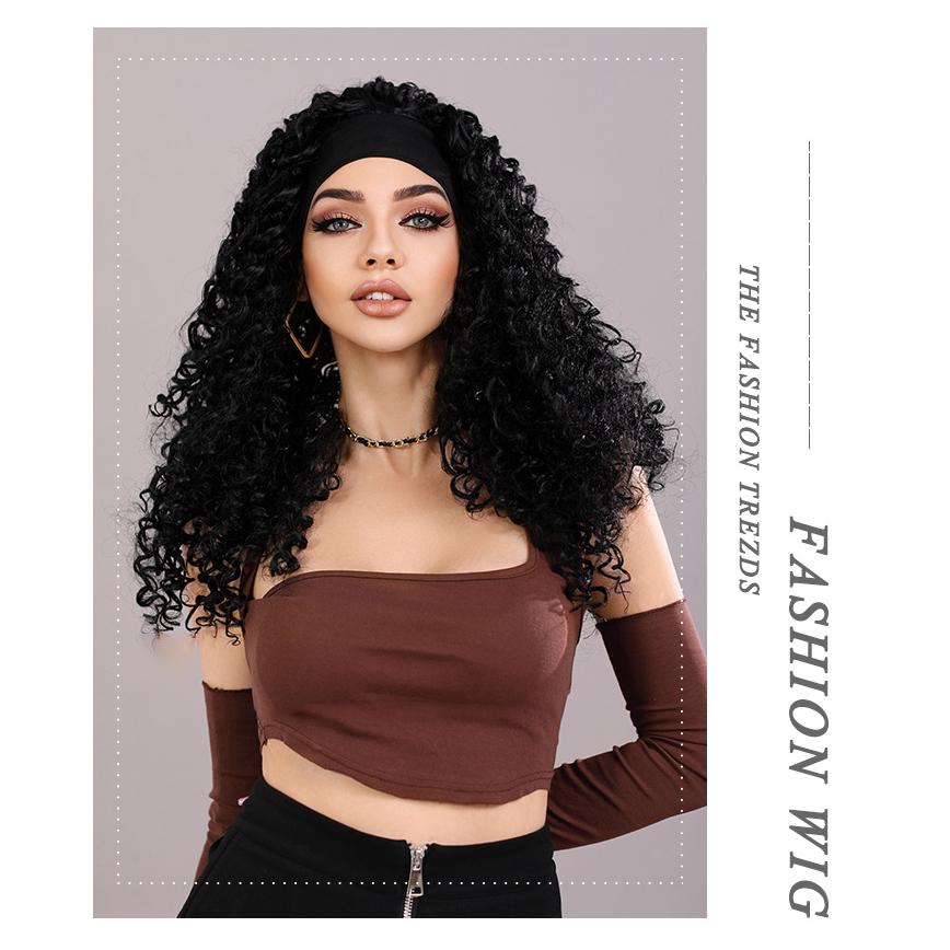 Headband Black Small Circle Wig