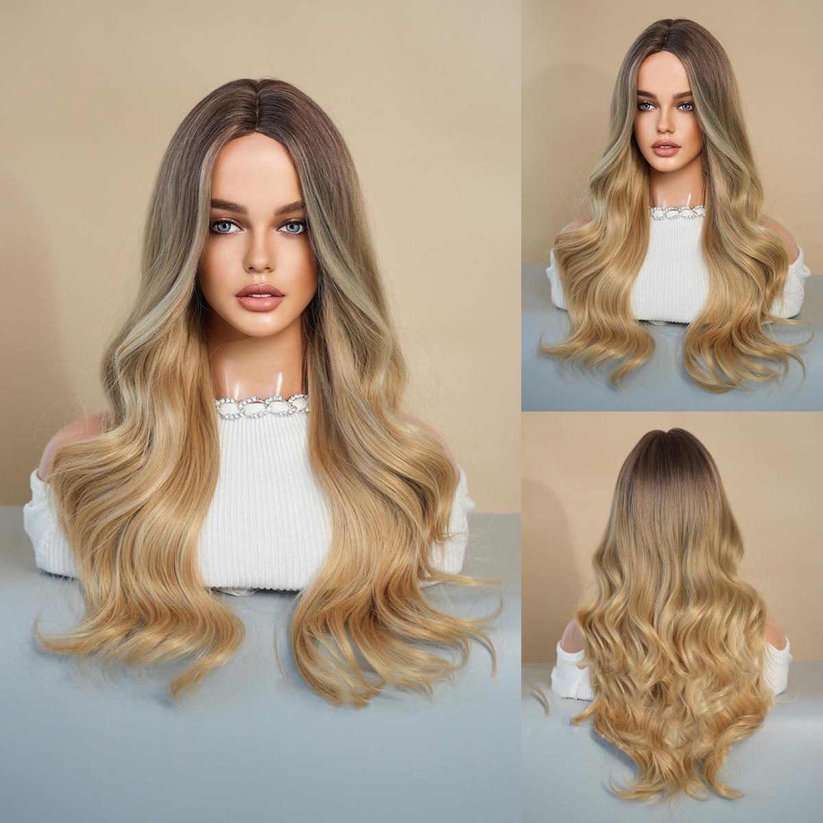 Golden Brown Ombre Curly Wig - SERENEWIG