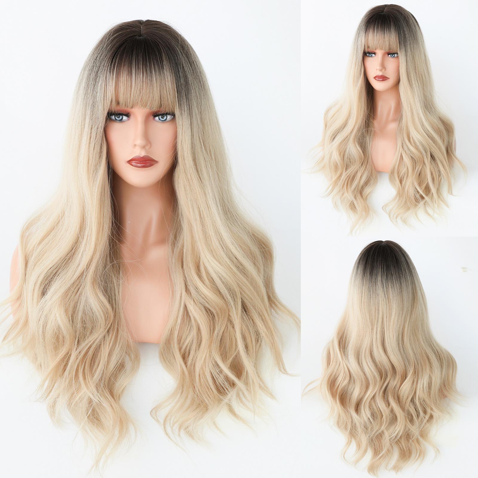 Golden Brown Straight Bangs Wig - SERENEWIG