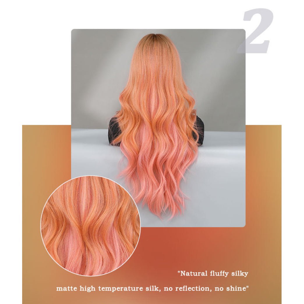 Halloween Ombre Pink Wavy Wig - SERENEWIG