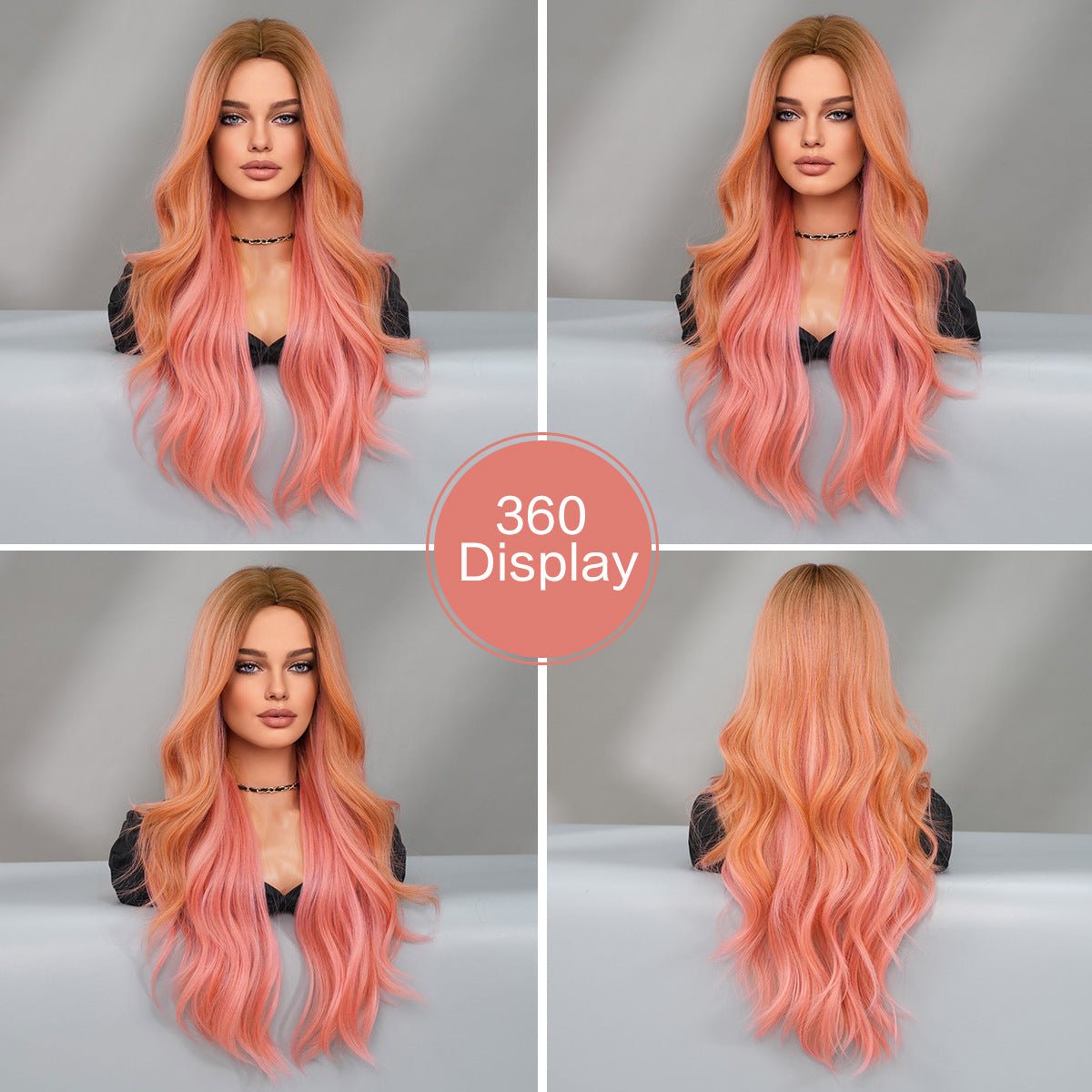 Halloween Ombre Pink Wavy Wig - SERENEWIG