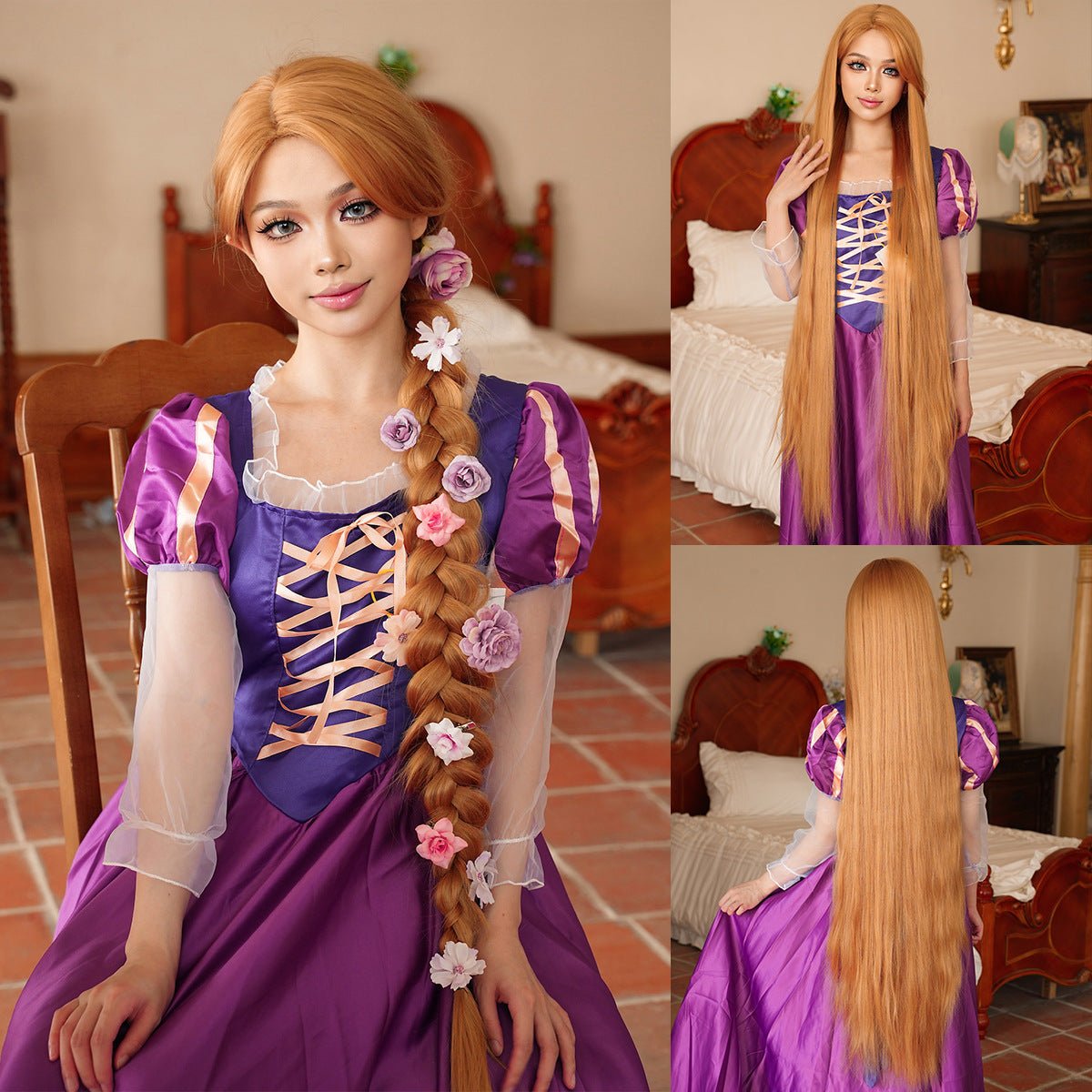 Halloween Princess Rapunzel Golden Wig - SERENEWIG