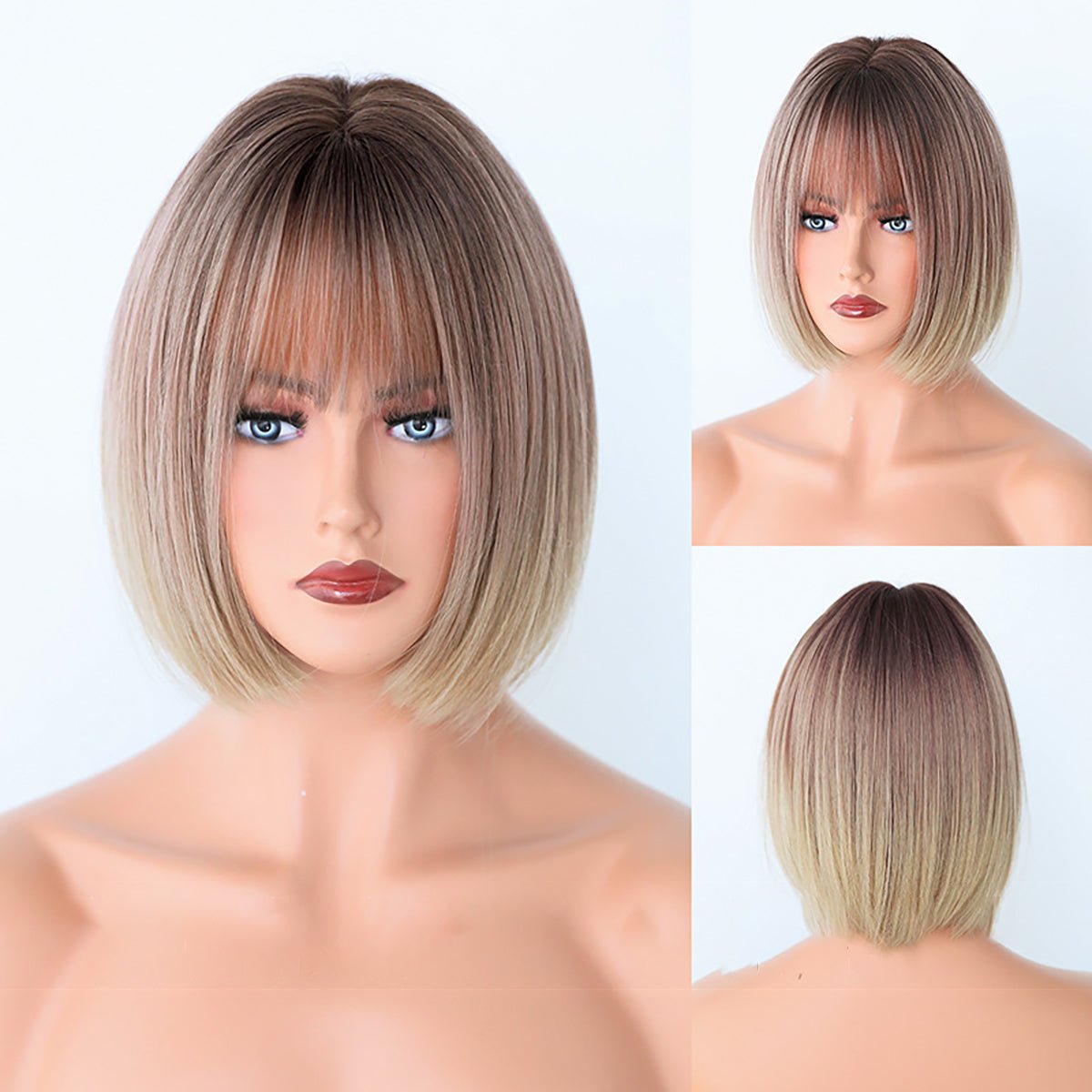 JK Bob Beige Short Straight Wig - SERENEWIG