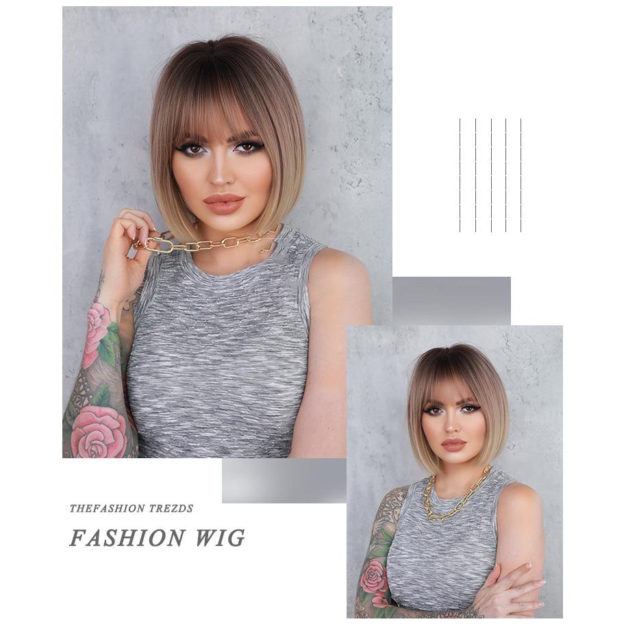 JK Bob Beige Short Straight Wig - SERENEWIG