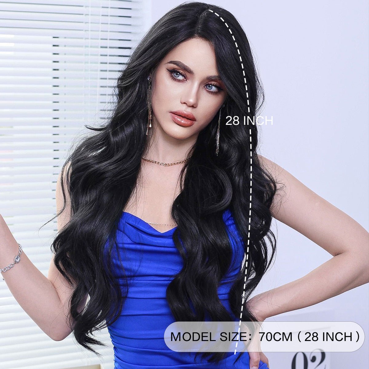 Lace Front Hand - Woven Black Wavy Wig - SERENEWIG