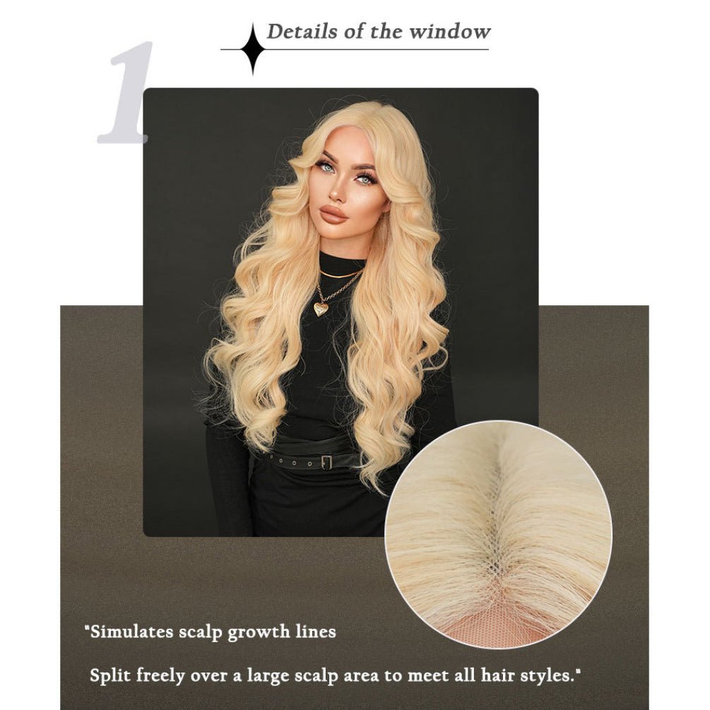 Lace Front Hand - Woven Wavy Golden Wig - SERENEWIG