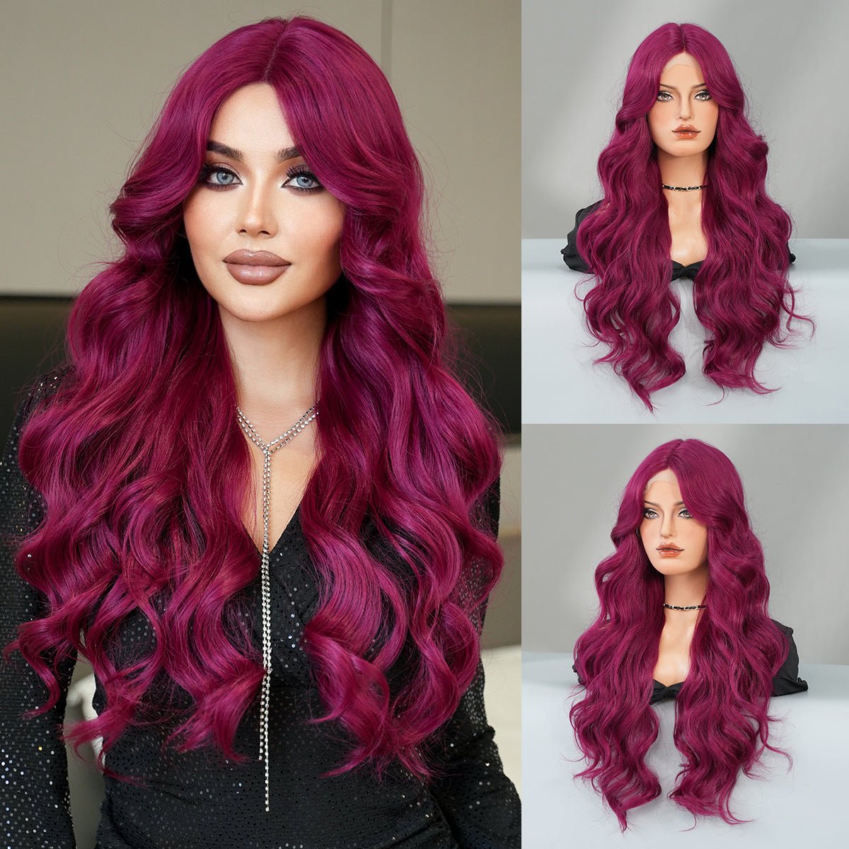 Lace Front HandWoven Crimson Wavy Wig - SERENEWIG