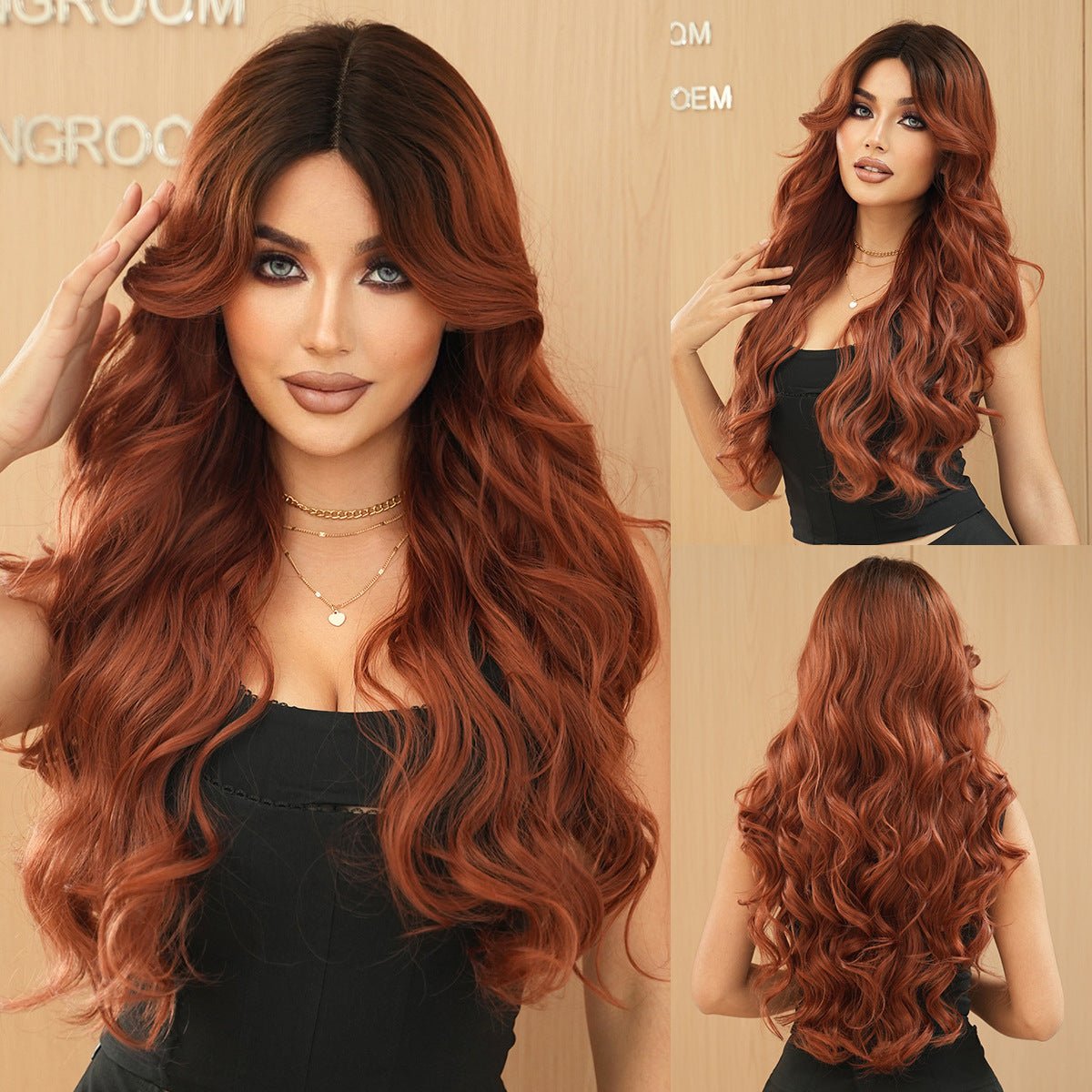 Lace Front HandWoven Crimson Wavy Wig - SERENEWIG