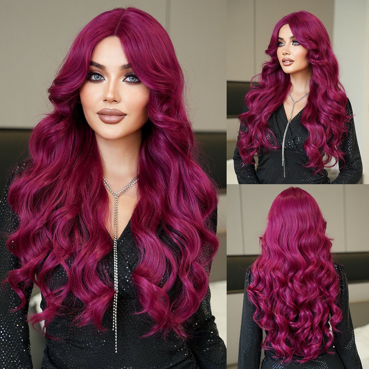 Lace Front HandWoven Crimson Wavy Wig - SERENEWIG