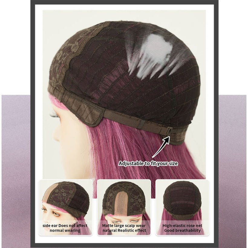 Lace Hand - Woven Purple Highlights Wavy Wig - SERENEWIG