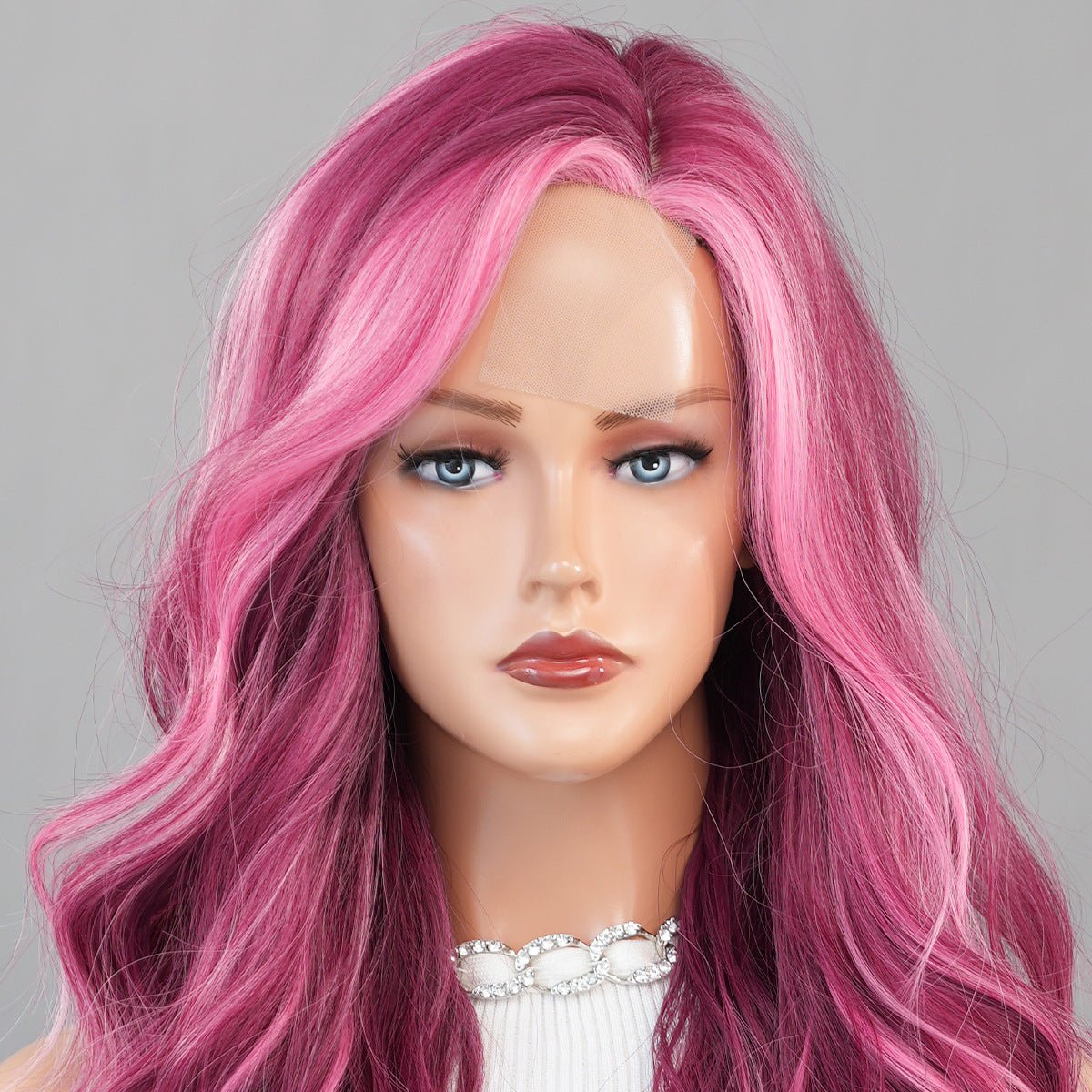 Lace Hand - Woven Purple Highlights Wavy Wig - SERENEWIG