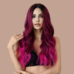 Lace Hand - woven Rose Pink Ombre Wig - SERENEWIG