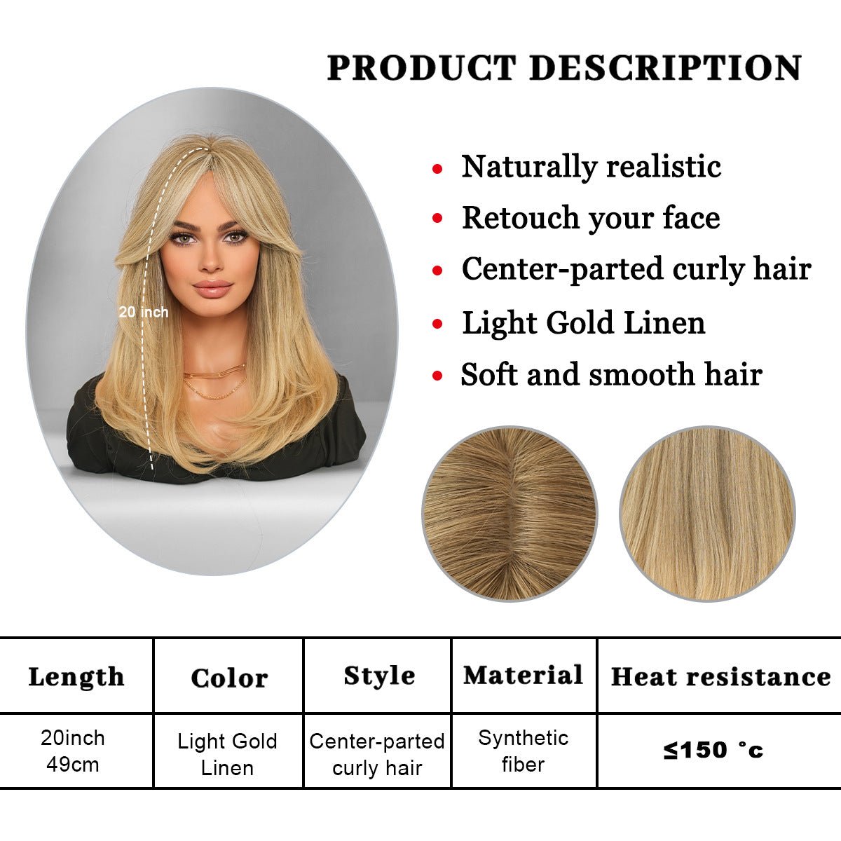 Light Golden Layered Straight Wig - SERENEWIG