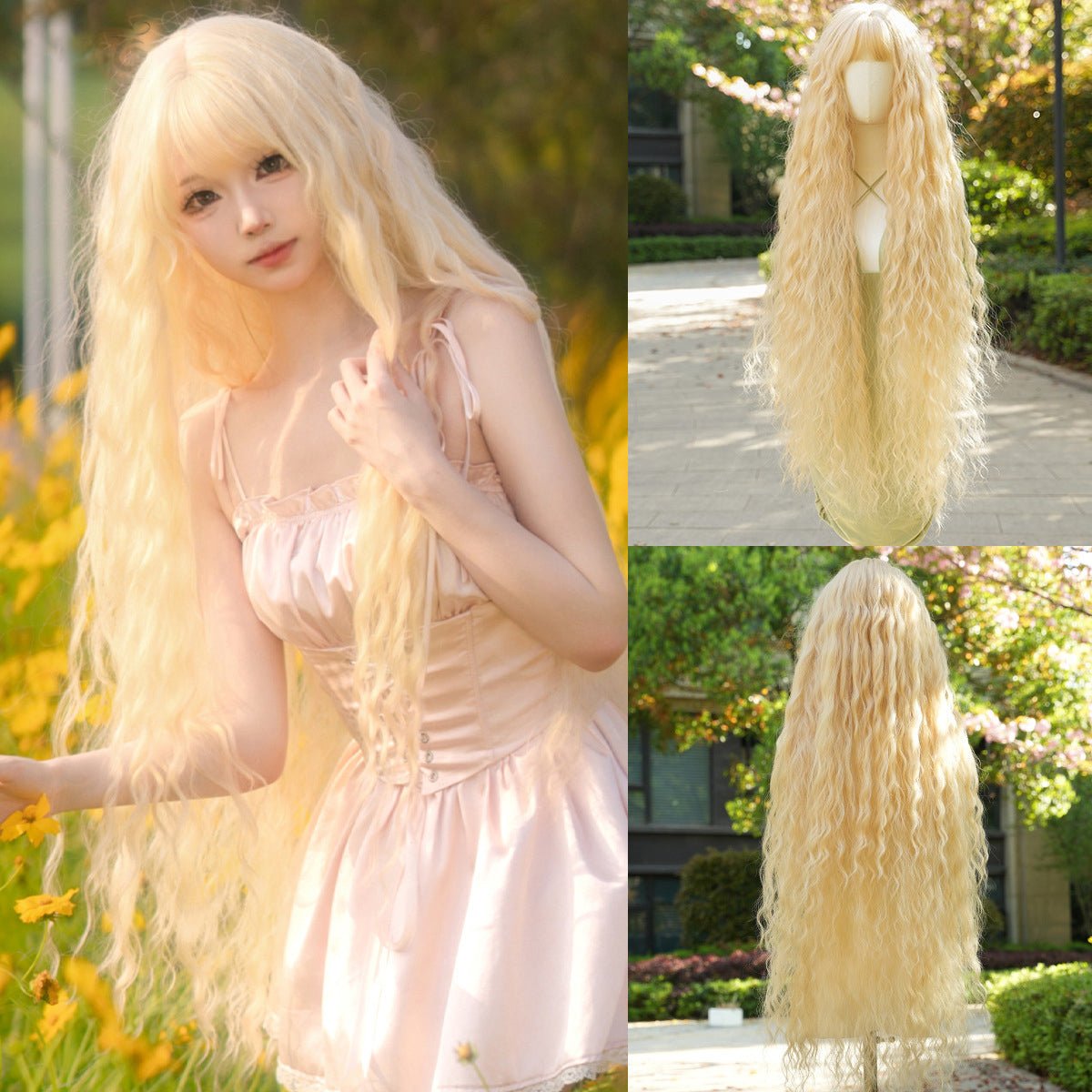 Lolita Cosplay Golden Long Wavy Wig - SERENEWIG