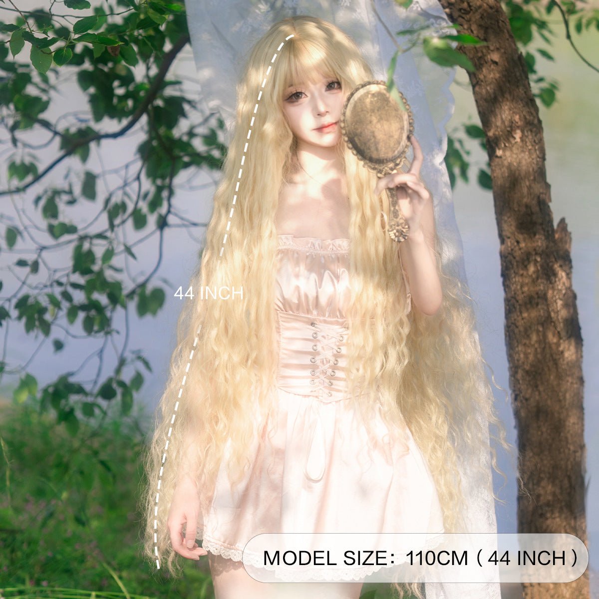 Lolita Cosplay Golden Long Wavy Wig - SERENEWIG