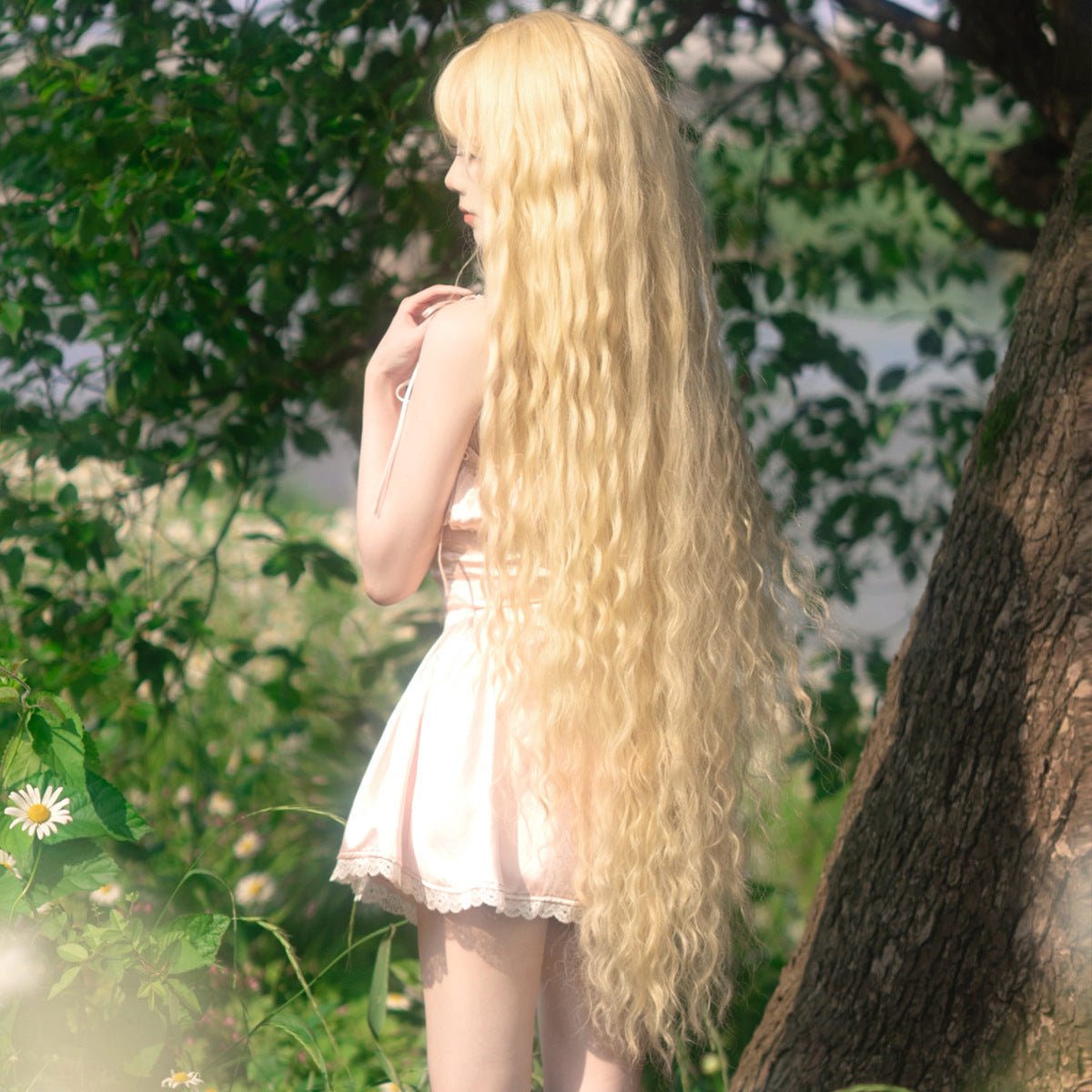 Lolita Cosplay Golden Long Wavy Wig - SERENEWIG